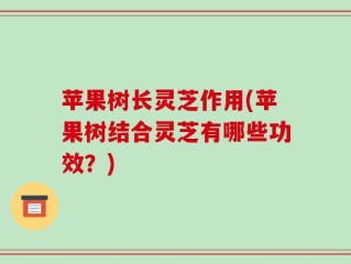 苹果树长灵芝作用(苹果树结合灵芝有哪些功效？)