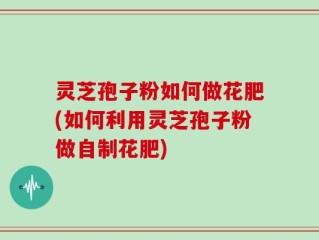 灵芝孢子粉如何做花肥(如何利用灵芝孢子粉做自制花肥)