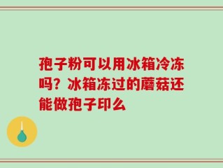 孢子粉可以用冰箱冷冻吗？冰箱冻过的蘑菇还能做孢子印么