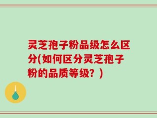 灵芝孢子粉品级怎么区分(如何区分灵芝孢子粉的品质等级？)
