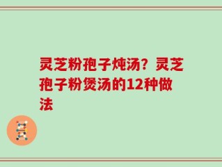 灵芝粉孢子炖汤？灵芝孢子粉煲汤的12种做法