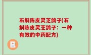 石斛陈皮灵芝鸽子(石斛陈皮灵芝鸽子：一种有效的中药配方)