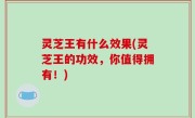 灵芝王有什么效果(灵芝王的功效，你值得拥有！)