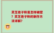 灵芝孢子粉是怎样破壁？灵芝孢子粉的制作方法详解？