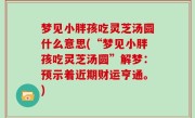 梦见小胖孩吃灵芝汤圆什么意思(“梦见小胖孩吃灵芝汤圆”解梦：预示着近期财运亨通。)