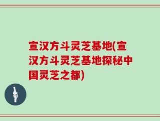 宣汉方斗灵芝基地(宣汉方斗灵芝基地探秘中国灵芝之都)