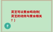 灵芝可以煮水吗功效(灵芝的功效与煮水相关？)