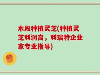 木段种植灵芝(种植灵芝利润高，利瑞特企业家专业指导)