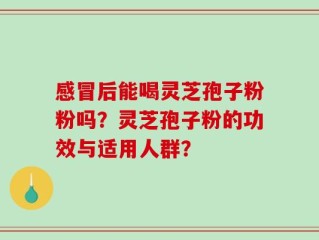 感冒后能喝灵芝孢子粉粉吗？灵芝孢子粉的功效与适用人群？