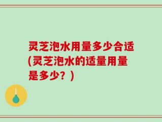 灵芝泡水用量多少合适(灵芝泡水的适量用量是多少？)