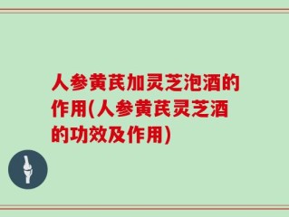 人参黄芪加灵芝泡酒的作用(人参黄芪灵芝酒的功效及作用)