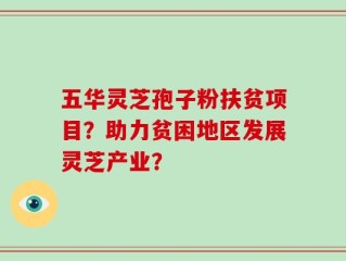 五华灵芝孢子粉扶贫项目？助力贫困地区发展灵芝产业？