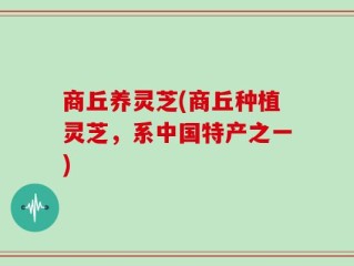 商丘养灵芝(商丘种植灵芝，系中国特产之一)