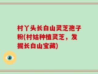 村丫头长白山灵芝孢子粉(村姑种植灵芝，发掘长白山宝藏)
