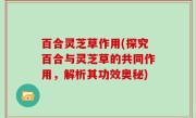 百合灵芝草作用(探究百合与灵芝草的共同作用，解析其功效奥秘)