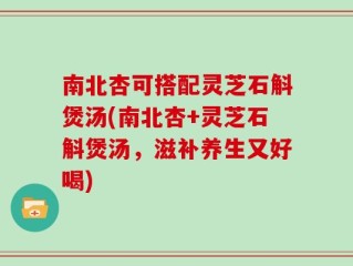 南北杏可搭配灵芝石斛煲汤(南北杏+灵芝石斛煲汤，滋补养生又好喝)