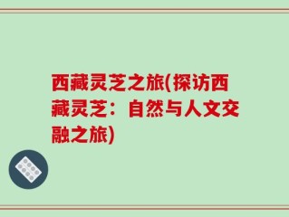 西藏灵芝之旅(探访西藏灵芝：自然与人文交融之旅)
