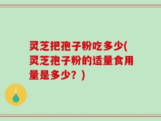 灵芝把孢子粉吃多少(灵芝孢子粉的适量食用量是多少？)