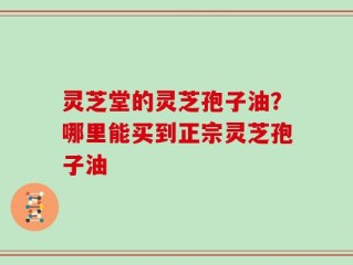 灵芝堂的灵芝孢子油？哪里能买到正宗灵芝孢子油