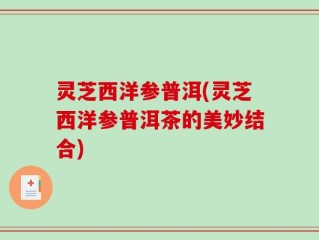 灵芝西洋参普洱(灵芝西洋参普洱茶的美妙结合)