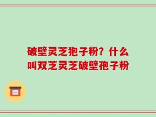 破壁灵芝狍子粉？什么叫双芝灵芝破壁孢子粉