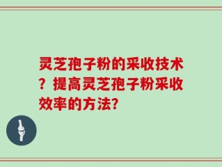 灵芝孢子粉的采收技术？提高灵芝孢子粉采收效率的方法？