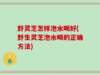 野灵芝怎样泡水喝好(野生灵芝泡水喝的正确方法)