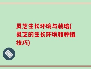 灵芝生长环境与栽培(灵芝的生长环境和种植技巧)