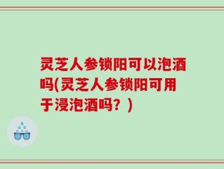 灵芝人参锁阳可以泡酒吗(灵芝人参锁阳可用于浸泡酒吗？)