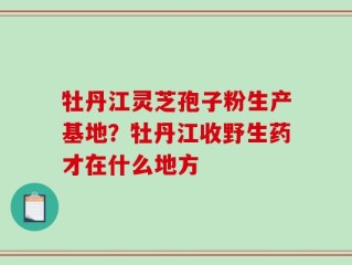 牡丹江灵芝孢子粉生产基地？牡丹江收野生药才在什么地方