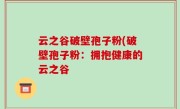 云之谷破壁孢子粉(破壁孢子粉：拥抱健康的云之谷