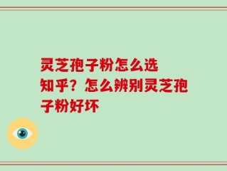 灵芝孢子粉怎么选  知乎？怎么辨别灵芝孢子粉好坏