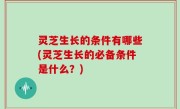 灵芝生长的条件有哪些(灵芝生长的必备条件是什么？)