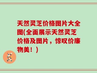 天然灵芝价格图片大全图(全面展示天然灵芝价格及图片，惊叹价廉物美！)