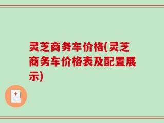 灵芝商务车价格(灵芝商务车价格表及配置展示)