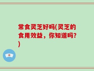 常食灵芝好吗(灵芝的食用效益，你知道吗？)