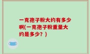 一克孢子粉大约有多少啊(一克孢子粉重量大约是多少？)