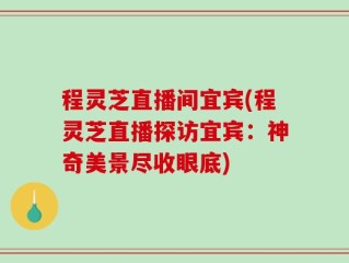 程灵芝直播间宜宾(程灵芝直播探访宜宾：神奇美景尽收眼底)