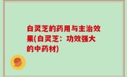 白灵芝的药用与主治效果(白灵芝：功效强大的中药材)