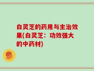 白灵芝的药用与主治效果(白灵芝：功效强大的中药材)