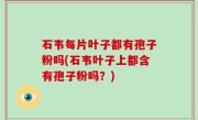 石韦每片叶子都有孢子粉吗(石韦叶子上都含有孢子粉吗？)