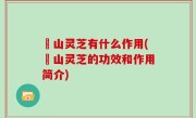 矷山灵芝有什么作用(矷山灵芝的功效和作用简介)