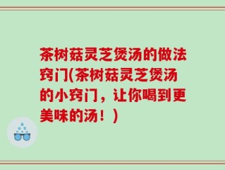茶树菇灵芝煲汤的做法窍门(茶树菇灵芝煲汤的小窍门，让你喝到更美味的汤！)