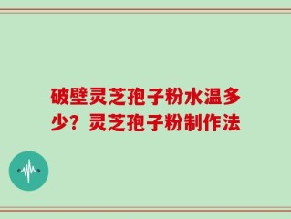 破壁灵芝孢子粉水温多少？灵芝孢子粉制作法