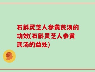 石斛灵芝人参黄芪汤的功效(石斛灵芝人参黄芪汤的益处)