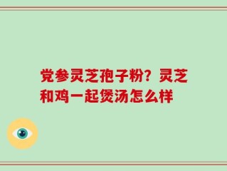 党参灵芝孢子粉？灵芝和鸡一起煲汤怎么样
