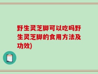 野生灵芝脚可以吃吗野生灵芝脚的食用方法及功效)