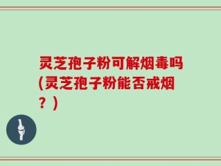 灵芝孢子粉可解烟毒吗(灵芝孢子粉能否戒烟？)