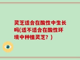 灵芝适合在酸性中生长吗(适不适合在酸性环境中种植灵芝？)