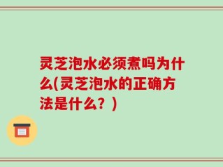 灵芝泡水必须煮吗为什么(灵芝泡水的正确方法是什么？)